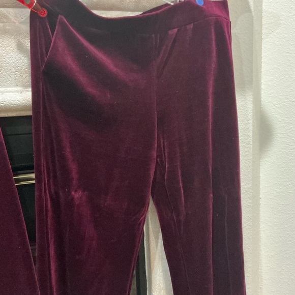 Lauren Ralph Lauren Velvet Bomber Jacket and Pants in Deep Burgundy - Picture 3 of 5
